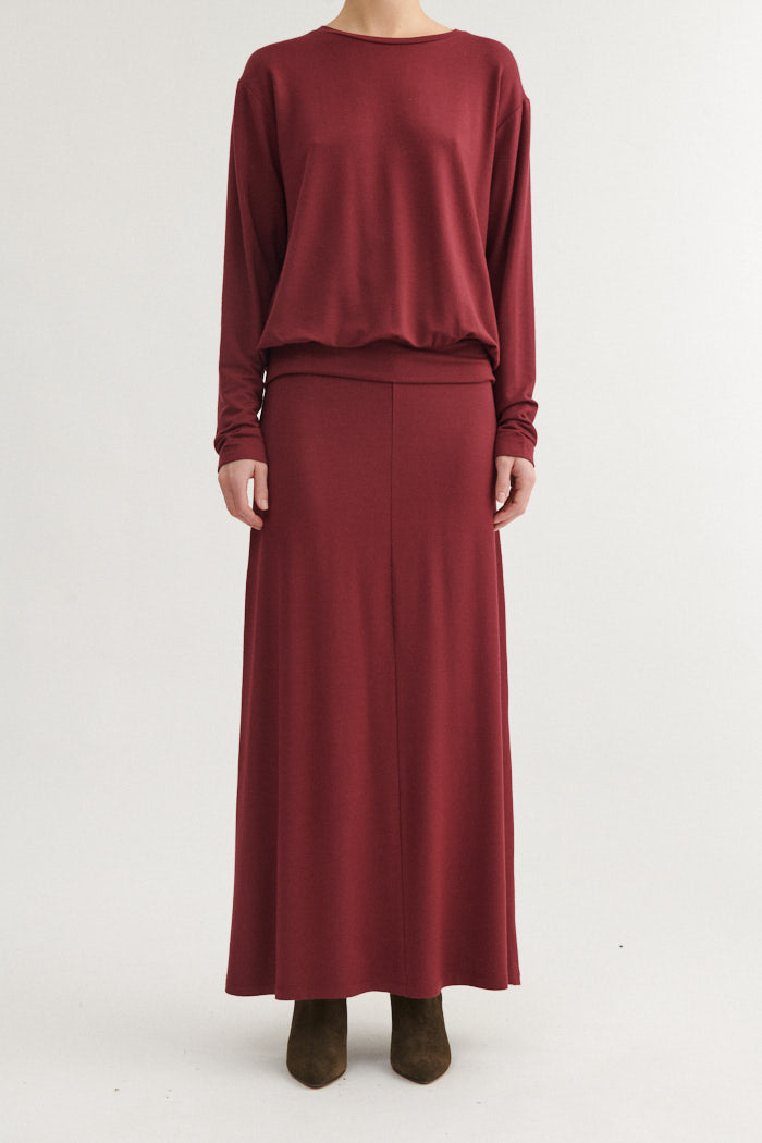 Basic Apparel Sadie Long Skirt Nederdele 792 Bordeaux Truffle